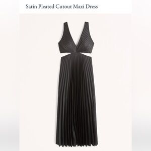 Abercrombie & Fitch Black Pleated Cutout Maxi Dress
